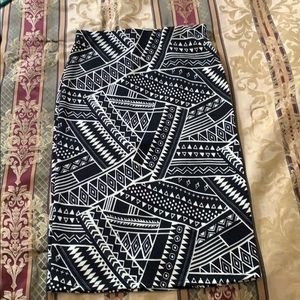 Black and cream pencil skirt